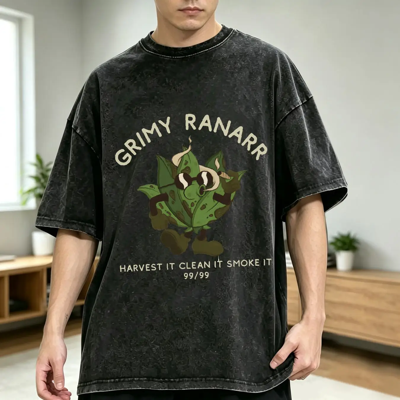Retro Gaming T Shirt - T-shirt lavata Grimy Ranarr Classic Osrs